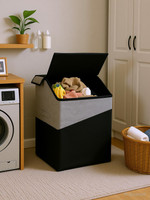 Flipkart SmartBuy 70 L Black, Grey Laundry Basket(Non Woven)