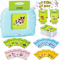 JOMINO Talking Toddler 112 Flash Cards Learning Toys for 2-5Y Old Kids(Blue)