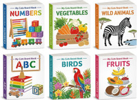 All-in-One Learning Board Book Set for Children â€“ ABC, Numbers, Fruits, Vegetables, Wild Animals, Birds | Educational Picture Books for Toddlers, Baby board books | Pack of 6 books  - Board Book Combo for Developing Young Minds(Board Book, Gurukanth)