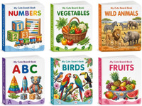 All-in-One Learning Board Book Set for Children â€“ ABC, Numbers, Fruits, Vegetables, Wild Animals, Birds | Educational Picture Books for Toddlers, Baby board books | Pack of 6 books  - Young Readers First Board Book Collection(Board Book, Gurukanth)
