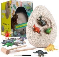 Zyamalox Dino Egg Dig Kit Educational Activities for Kids 1 Egg with 6 Surprise Dinosaurs(Grey)
