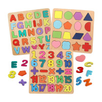 ZARQITO 3in1 Wooden Learning Educational ABCD Board for Kids Activity Toys for Toddlers(Multicolor)
