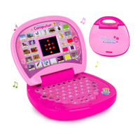 GoodsNet Battery Operated Educational Learning Laptop Toys with LED Display and Music(Pink)