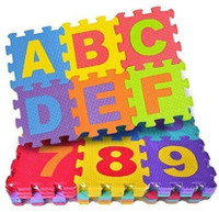 SZONEE 36 Tiles Kids Puzzle Mats ABCD (Multicolor)(Red)