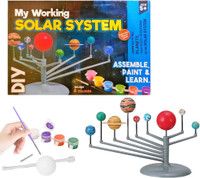 SARASI Working Solar System For Kids, Assemble, Paint & Learn, Educational Toy [Pack 1](Multicolor)