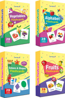 gurukanth Alphabets Flash cards, Fruits Flash cards, vegetables Flash cards, Color and Shape Flash cards (Combo Pack) Easy & Fun way of Learning-3yr-6yr Kids (112 Flash Cards Set)(Multicolor)