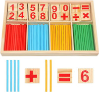 Authfort Counting Sticks Montessori Toys Math Educational Toy, Wooden Intelligence Sticks(Multicolor)