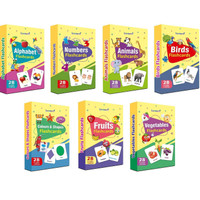 gurukanth Alphabets Flash cards, Numbers Flash cards, Animals Flash cards, Birds Flash cards, Colors and Shapes Flash cards, Fruits Flash cards, Vegetables Flash Cards (Flash Cards Combo Pack) Easy & Fun way of Learning-2yr-8yr Kids ( Flashcard Set of 7 boxes - 196 Flash cards )(Multicolor)