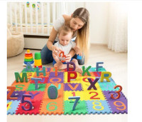 BVM GROUP 36 Pieces Alphabet ABC Non-Toxic Floor mats for Kids, Puzzle Foam Mat(Orange)