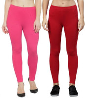 ZAYANQA Ankle Length Western Wear Legging(Red, Pink, Solid)