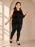 pinkshell Ankle Length Western Wear Legging(Black, Solid)