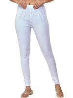 Lyra Churidar Length Ethnic Wear Legging(White, Solid)