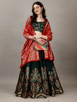 SWAMI STUDIO Floral Print, Embellished, Self Design Semi Stitched Lehenga Choli(Multicolor)