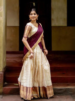 Harshiv Textile Self Design Semi Stitched Lehenga Choli(Purple)