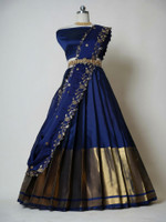 SHREE CREATION Printed Semi Stitched Lehenga Choli(Dark Blue)