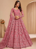 Udbhav Export Embroidered Semi Stitched Lehenga Choli(Pink)