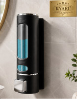 Kyari - EXTRA HEAVY Liquid Soap Dispenser ABS 300 ml for Hand Wash/ Body Wash/ Shampoo 350 ml Shampoo, Soap, Sanitizer Stand, Liquid, Conditioner, Gel, Foam Dispenser(Black)
