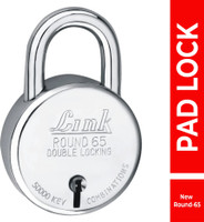 Link 65mm New Round | Steel Body | Made In India Padlock(Silver)
