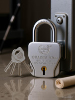 HARRISON Padlock 52mm 6 Lever with 4 Keys QUADRO-5567 Pack of 1/ Lock and key Padlock(Bright Chrome Plated Finish)