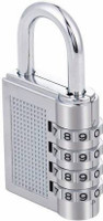 Ubod Resettable Combination 4 Digit Number Travel Luggage Password Lock Padlock(Silver)