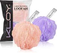 KLOY Loofah(Pack of 2, Peach, Purple)