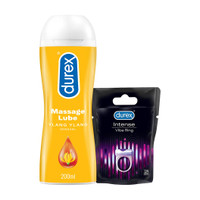 DUREX Sensual Massage Lube Gel with Vibe Ring, For Men Women Girl, Use with Good Toys Lubricant(200 ml)