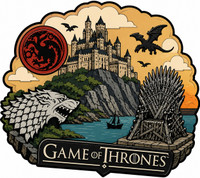 HOMBLI Game of Thrones 3D Wooden Magnet Fridge Magnet, Multipurpose Office Magnets, Photo Gallery Magnets Pack of 1(Multicolor)