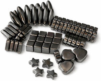 khodal 30-Piece Mini Magnetic Shapes Set Strong Educational Magnets for Kids Multipurpose Office Magnets Pack of 30(Black)