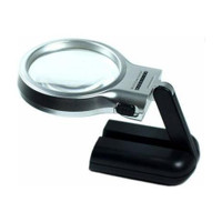 izone Magnifying Lens 3X High-Powered Magnification Hand-Held Folding Magnifier Glass with LED Lights Stand and UV Protection for Reading A4, Newspaper, Soldering, map yes magnifying glass (Black, Silver 3x magnifying glass(White)