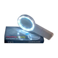 Gilhot Handheld Lens - Magnifying Glass with Built-in 10 LED Lights 10x Pocket Magnifier(White)