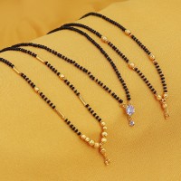 Sukkhi Sparkling Gold Plated Cz Solitaire Mangalsutra Combo Pack Of 3 Alloy Mangalsutra