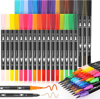 Super Toy Dual Tip Brush Marker Pens Set for Calligraphy, Coloring, Journaling, Art(Set of 36, Multicolor)