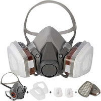 SHIVEXIM Half Face Cover Respirator Mask Sanding, Polishing, Spraying,Against Dust, Reusable(Grey, Free Size, Pack of 1)
