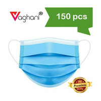 Vaghani Vaghani Disposable 3 Ply Pharmaceutical Breathable Surgical Pollution Face Mask with 3 Layer Filtration For Men, Women, Kids with for Comfortable Fit with Bacterial Filtration ISO Certified 150 Units Disposable 3 Ply Pharmaceutical Breathable Surgical Pollution Face Mask with 3 Layer Filtrat