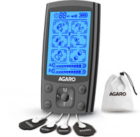 AGARO 33536 Dual TENS physiotherapy, 24 Modes, 20 Level of Intensity, for Pain relief Massager(Black)