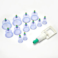 Birud 12 Pcs Massage Cans Cups Vacuum Cupping Kit Pull Out Vacuum Apparatus Therapy Relax Massager Body Suction Pumps Hijama Cupping Kit Set Massager(Multicolor)