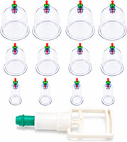 Birud 12 Pcs Massage Cans Cups Vacuum Cupping Kit Pull Out Vacuum Apparatus Therapy Relax Massager Body Suction Pumps Hijama Cupping Kit Set Massager(Multicolor)