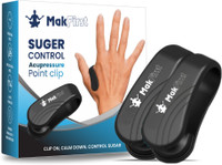 MakFirst Original PACK OF 2 Sugar Control Acupressure Clip Li4 for Diabetes LI4 Acupressure Clip for Headache Migraine Tension Stress Relief Massager(Black)