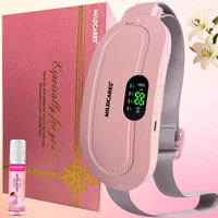 Mildcares Period Pain Relief Massager with Heating Pad | Cordless Menstrual Cramp Belt for Women & Girls Rechargeable Electric Massager Portable & Adjustable Heat Therapy Massager(Pink)