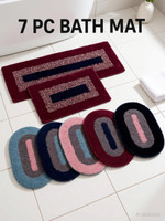 RKtexofab Cotton Door & Floor Mat(Maroon, Pack of 7, Free)
