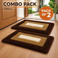 FABMARTS PVC (Polyvinyl Chloride) Door Mat(Brown, Multicolor, Pack of 2, Medium)
