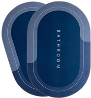 Waterproof Rubber Bathroom Mat(Multicolor, Pack of 2, Large)