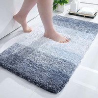 MAA HOME CONCEPT Microfiber Floor Mat(Silver Grey, Medium)