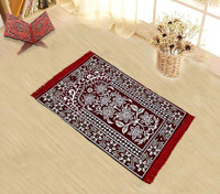 Hometara Cotton Prayer Mat(Maroon, Medium)