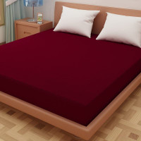 AEEBSH King Size Fitted Micro Breathable, Stretchable, Waterproof Mattress Cover(198 cm x 122 cm, Maroon)