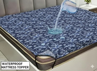 SVASTI Double Size Elastic Strap Polycotton Waterproof, Breathable Mattress Cover(190.5 cm x 183 cm, Blue)