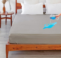 AEEBSH King Size Fitted Micro Breathable, Stretchable, Waterproof Mattress Cover(198 cm x 153 cm, Grey)