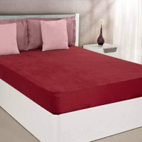 AEEBSH King Size Fitted Micro Breathable, Stretchable, Waterproof Mattress Cover(198 cm x 153.4 cm, Maroon)