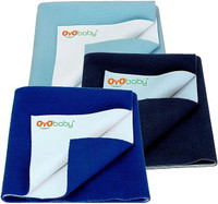 Oyo Baby Waterproof Bed Sheet Royal Sea 3 Small Size(70cm X 50cm) Rectangle Rectangle(Fabric, Multicolor)