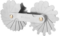 SAMENX Radius Gauge R-1-7mm, Alloy Steel Measuring Tool For Concave And Convex Surfaces Radius Gauge
